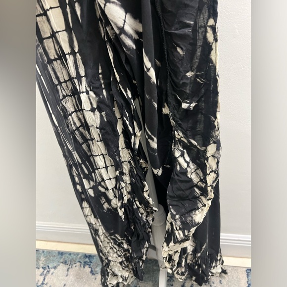 Alma Euroasia Wrap Tie Die Dress with Ruffle High Low skirt NWT One size - Picture 5 of 11